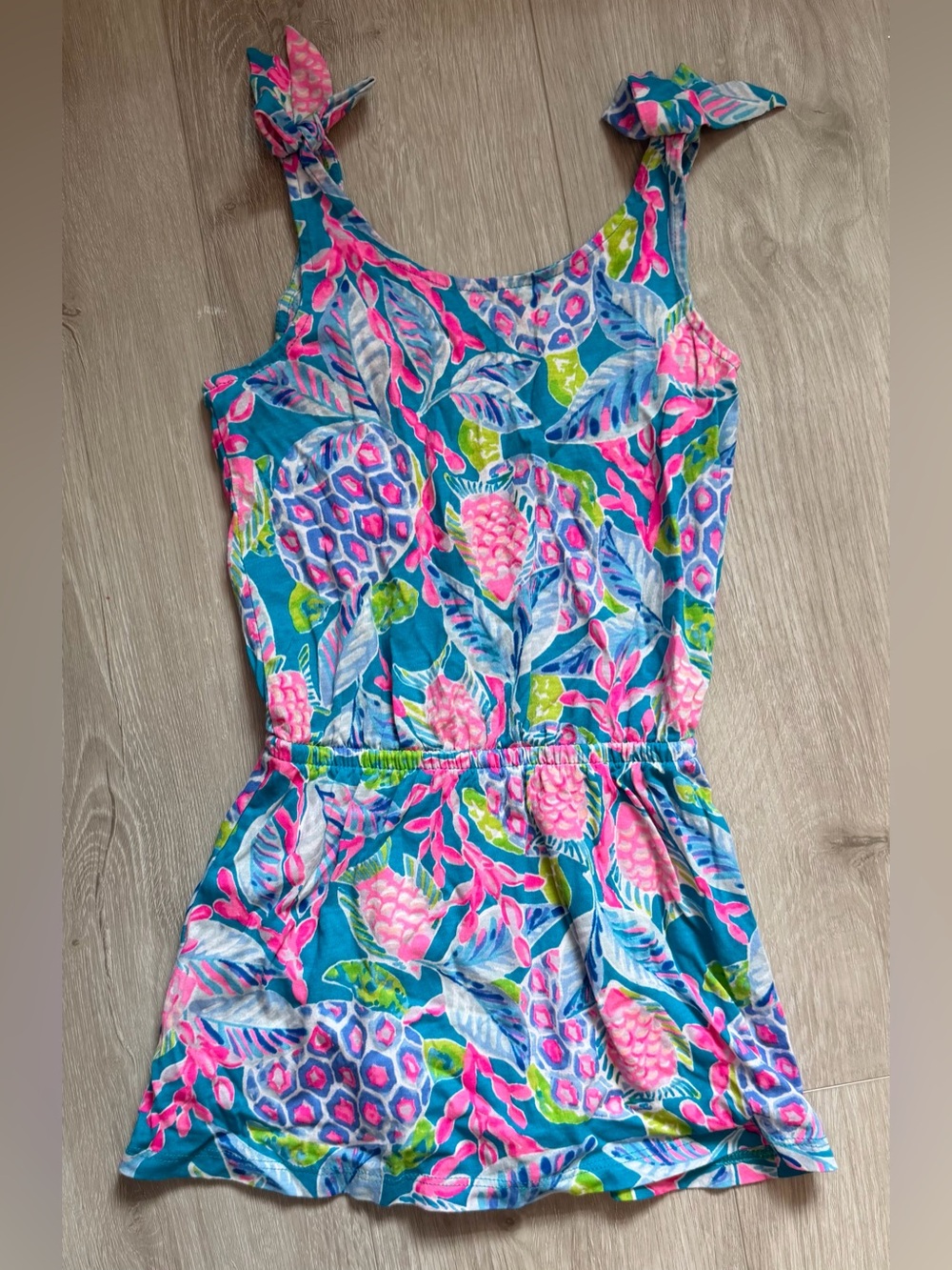 Lilly Pulitzer Girls Sundari Skort Romper in Maldives Green Turtle Wave